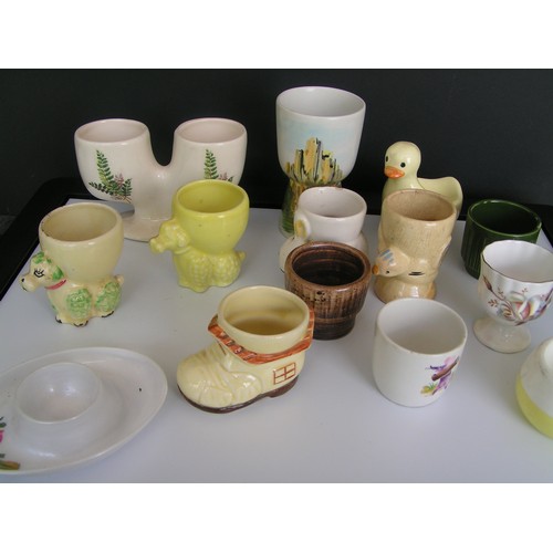 305 - Vintage collection of egg cups inc 2 poodles