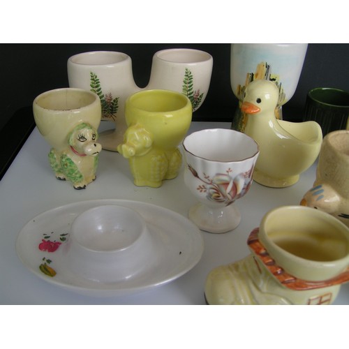 305 - Vintage collection of egg cups inc 2 poodles