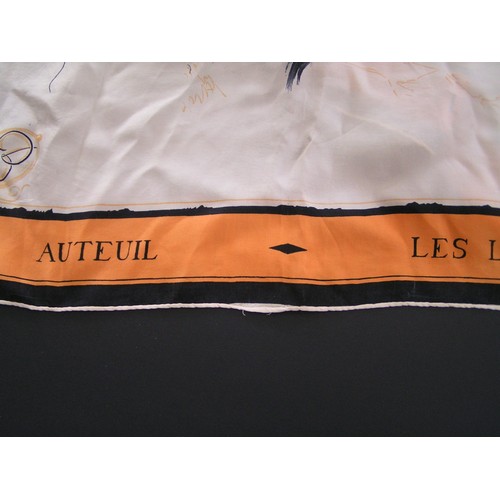 318 - Vintage Silk Scarf 'Pre Catalan' - Armenonville, Bagatelle-Ranelagh, Auteuil - Les Lacs, Longchamps ... 