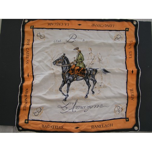 318 - Vintage Silk Scarf 'Pre Catalan' - Armenonville, Bagatelle-Ranelagh, Auteuil - Les Lacs, Longchamps ... 