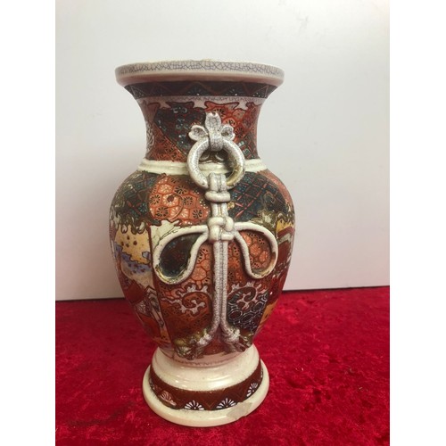 206 - Japanese satsuma vase, approx 22.5cm tall