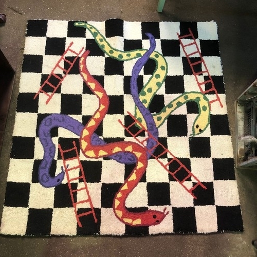 211 - Unusual Snakes and Ladders carpet, approx. 58