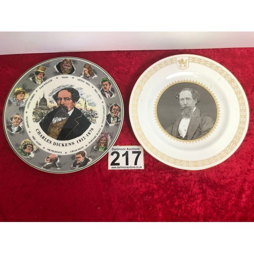 217 - Two large Charles Dickens plates, one Royal Doulton and one Spode