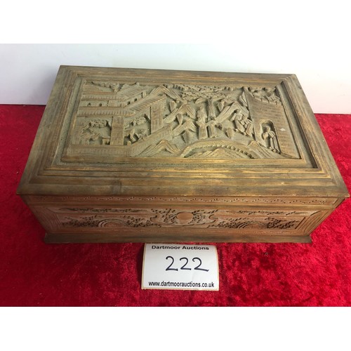 222 - Ornately carved antique Chinese box