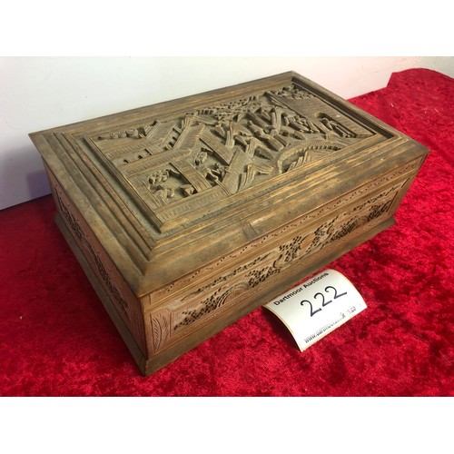 222 - Ornately carved antique Chinese box