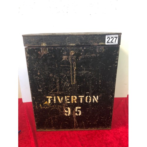 227 - Old Tiverton ballot box with original key