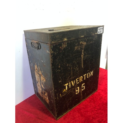 227 - Old Tiverton ballot box with original key