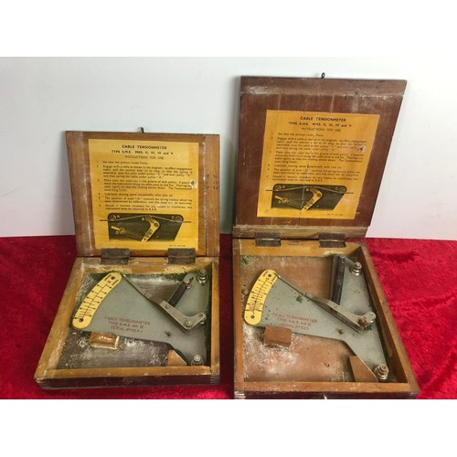 263 - Two boxed 'Tensionmeters', SME Mark IV and Mark V, 1940s RAF WWII cable tension meters