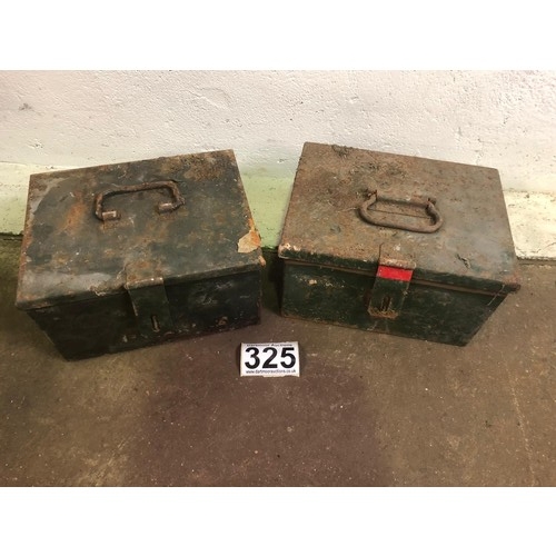 325 - Two vintage metal engine / car 'spare parts' tins