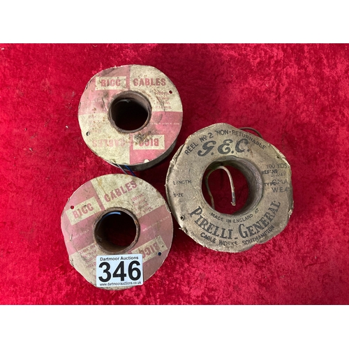 346 - Three part rolls of vintage electrical cable