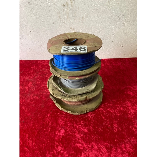 346 - Three part rolls of vintage electrical cable