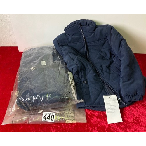 440 - 2 x children's equestrian, horse riding jackets / coats - new but some marks from storage