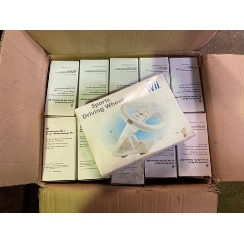 400 - Two large boxes of steering wheels for the Nintendo WII