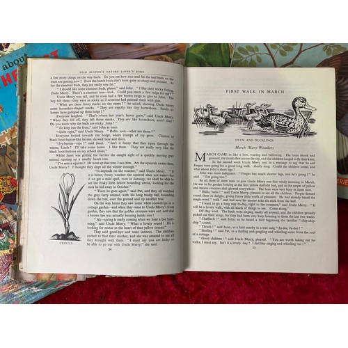 398 - Vintage children's books including Enid Blyton's Nature Lovers book, 1944, dust jacket and colour pl... 