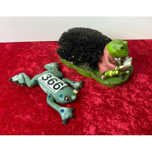 366 - Frog garden boot brush and his froggy garden thermometer friend