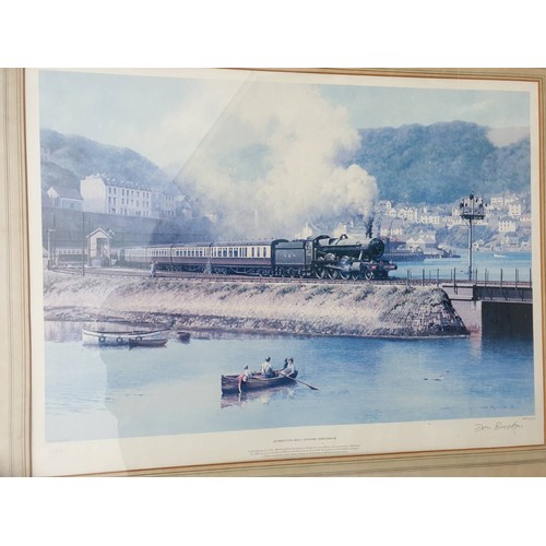 557 - Pencil signed, Don Breckon limited edition, colour print of Dumbleton Hall leaving Kingswear, being ... 