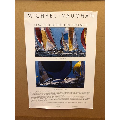 230 - Two Michael Vaughan Limited Edition framed and glazed prints. 'Into the Blue' (80cm x 54cm) and 'Ame... 