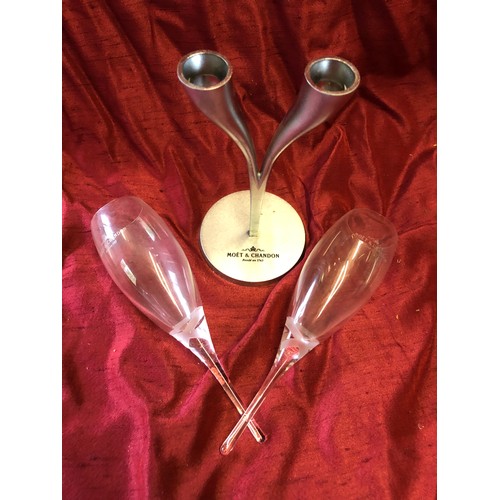 245 - Moet & Chandon candlestick type stem champagne flutes