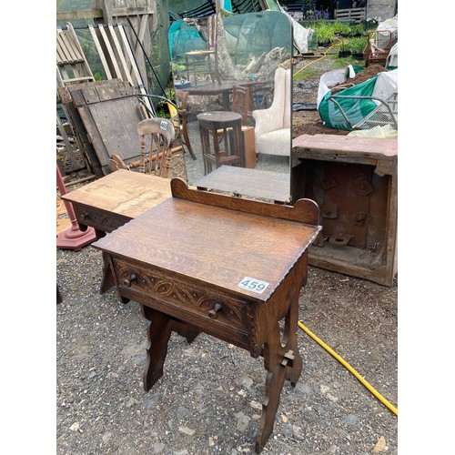 459 - Two vintage dressing tables, one with mirror