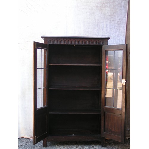 308 - Heavy Oak Dresser book casing/display cupboard.