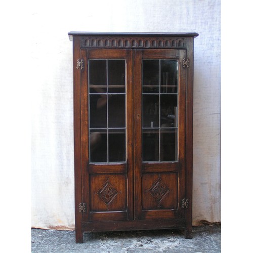 308 - Heavy Oak Dresser book casing/display cupboard.