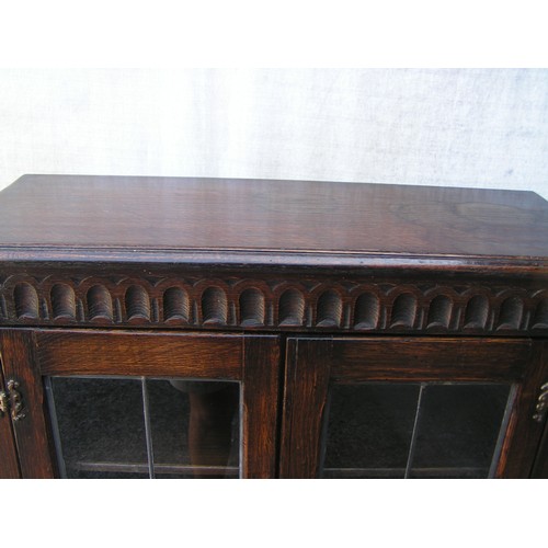 308 - Heavy Oak Dresser book casing/display cupboard.