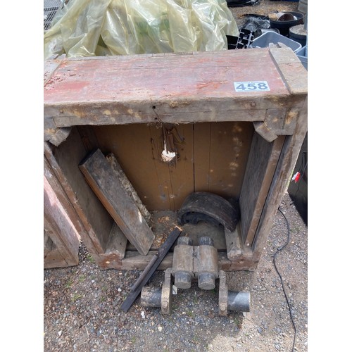 360 - Two wooden crates used as an engineering mold, approx 72cm x 75cm