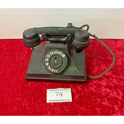 74 - Bakelite rotary dial telephone