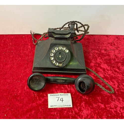 74 - Bakelite rotary dial telephone