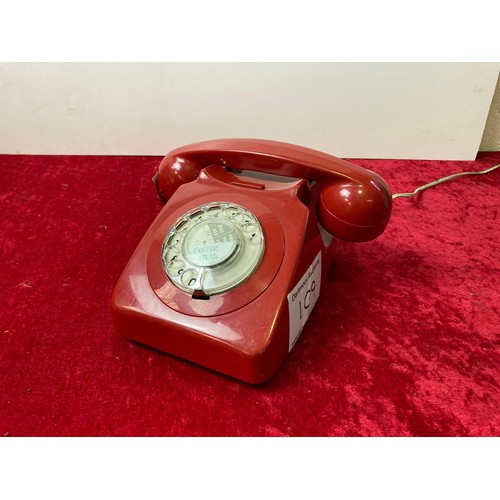 109 - Vintage red rotary dial classic telephone A/F