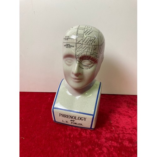 112 - Phrenology head by L.N. Fowler , approx 27.5cm tall