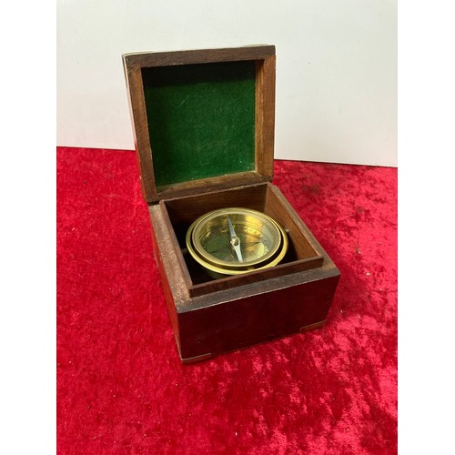 115 - Boxed brass compass