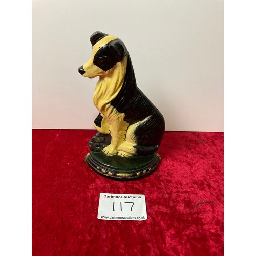 117 - Collie / Sheepdog cast iron door stop, 24cm tall