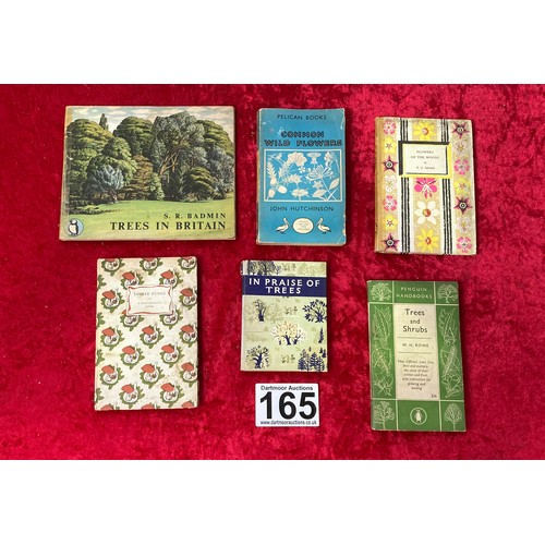 165 - Collection of vintage books on trees, flowers and funghi, including Penguin and Pelican editions