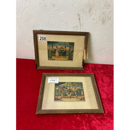 208 - Pair of hand coloured Regency engravings of 'Children in the wood' In original frames (one frame dam... 