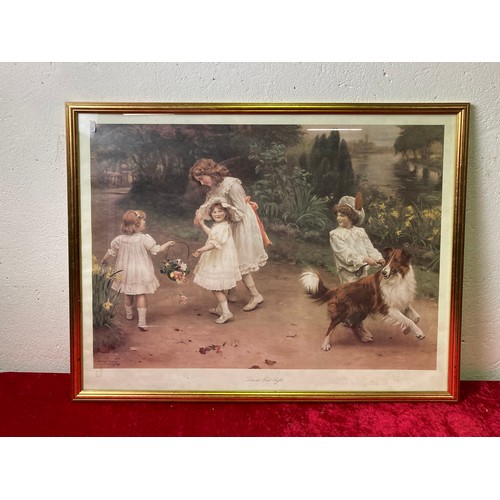 313 - Antique Pears print of a child with a goldfish bowl, together with a similar 