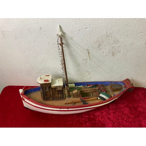 180 - Large model fishing boat, hull measures approx 75cm