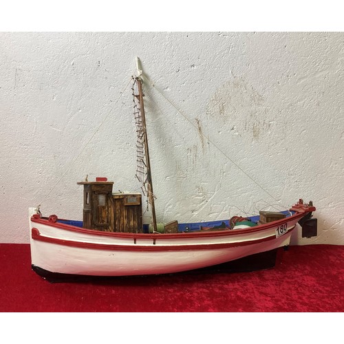 180 - Large model fishing boat, hull measures approx 75cm