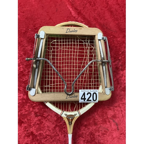 420 - Vintage Dunlop Max Ply Badminton Racquet in Press