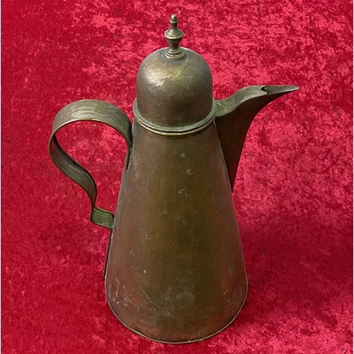 95 - Large brass coffee pot and lid