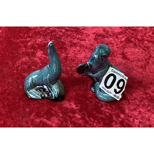 98 - Two Poole China Animals, seals.