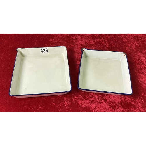 436 - 2 enamel dishes (photographic or casserole?)