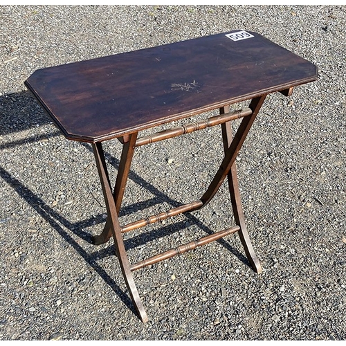 509 - Folding wooden table
30 inches x 14 and a half inches top
28 inch high legs