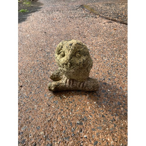 12 - Small owl stone garden ornament approx 11 inches tall