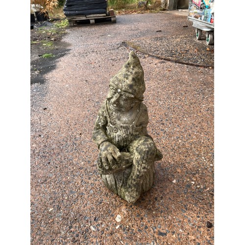 13 - Pixie / gnome stone garden ornament approx 19 inches tall