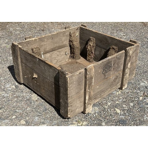 31 - Large heavy wooden crate garden planter