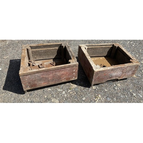 32 - Pair of large (very heavy) engineering moulds - would make interesting garden features or planters