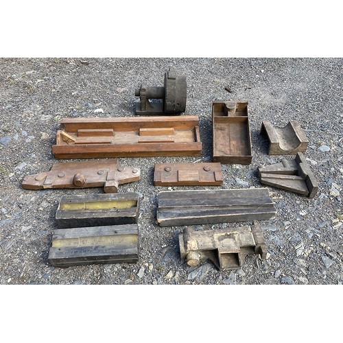 38 - Selection of engineering mould pieces, for upcycling, garden features etc