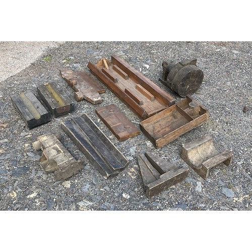 38 - Selection of engineering mould pieces, for upcycling, garden features etc