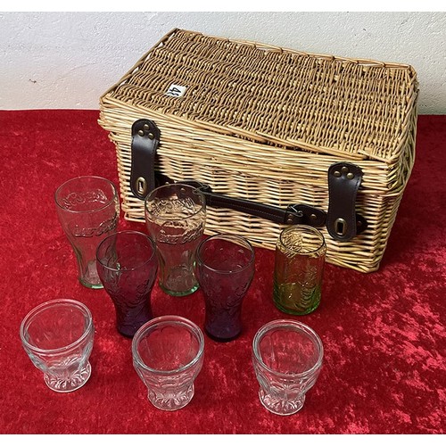 48 - Picnic Basket Coca Cola glasses